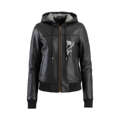 Black Flower Women Embroidery Jacket-1-CoreFlexInd