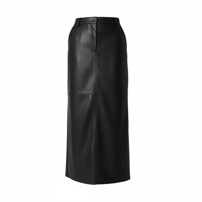 Black leather skirt on a white background