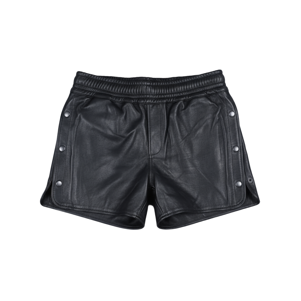 Black Leather Snap Short - CoreFlexInd
