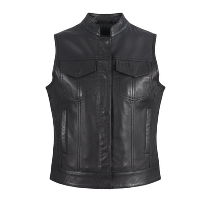 Black Leather Vest Womens