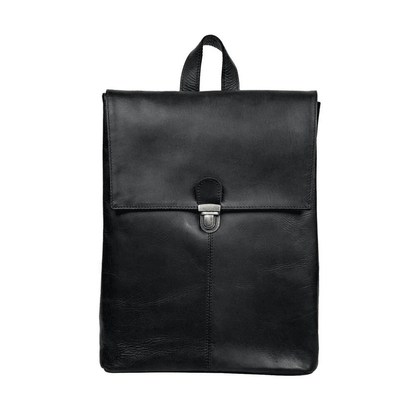 Black Premium Leather Bag Clip Up Backpack - CoreFlexInd