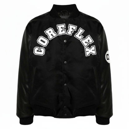 Black jacket with 'COREFLEX' text on a white background