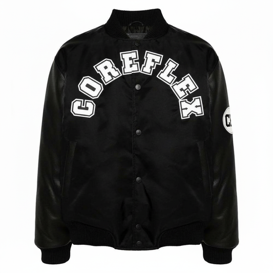 Black jacket with 'COREFLEX' text on a white background