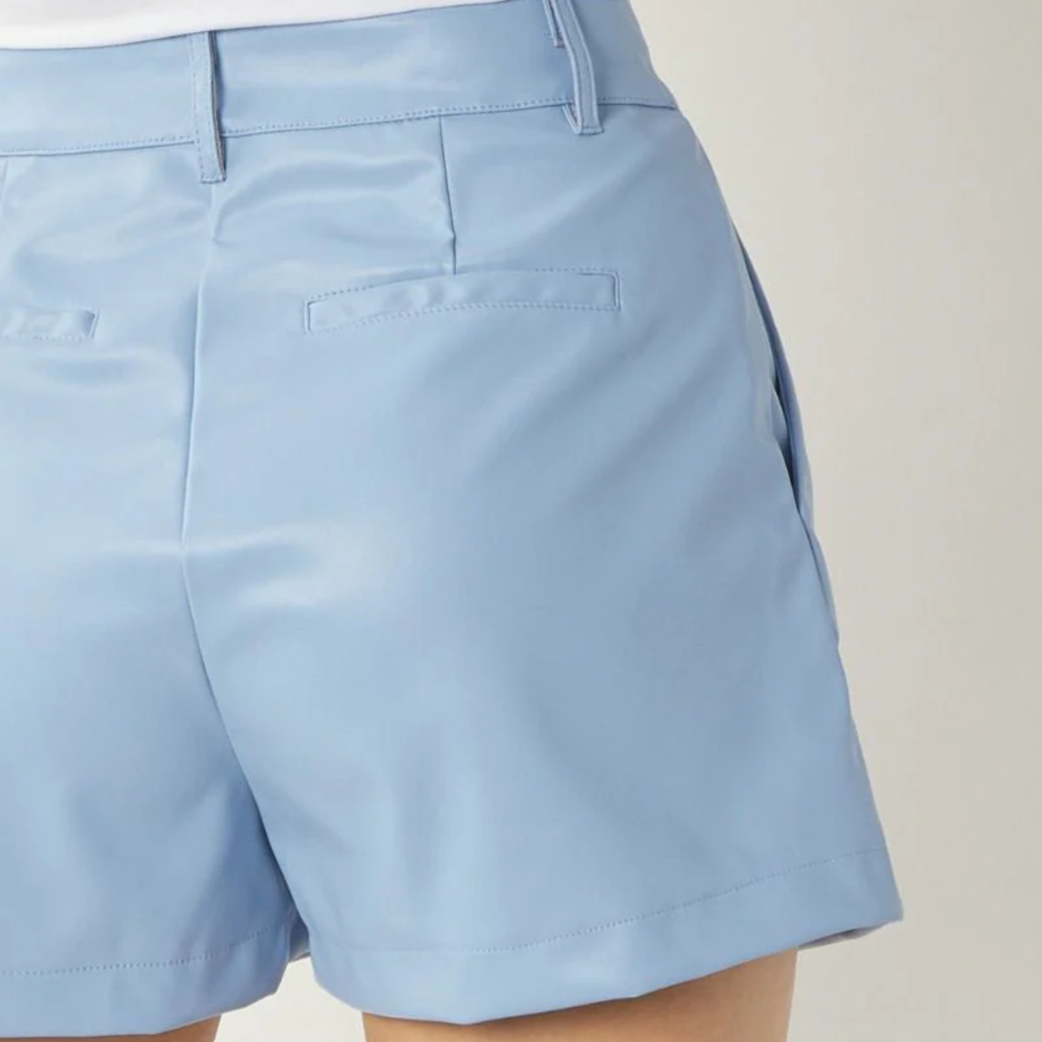 Blue Leather Shorts Women's