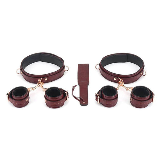 Bondage Restraint Kit with Spanking Paddle, five piece set