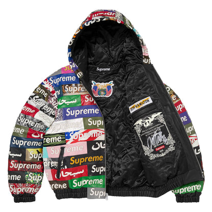Box Logo Appliqué Hooded Leather Jacket