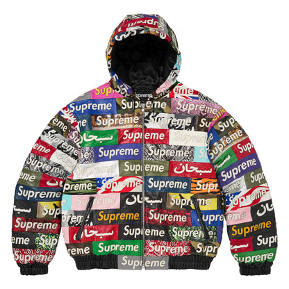 Box Logo Appliqué Hooded Leather Jacket