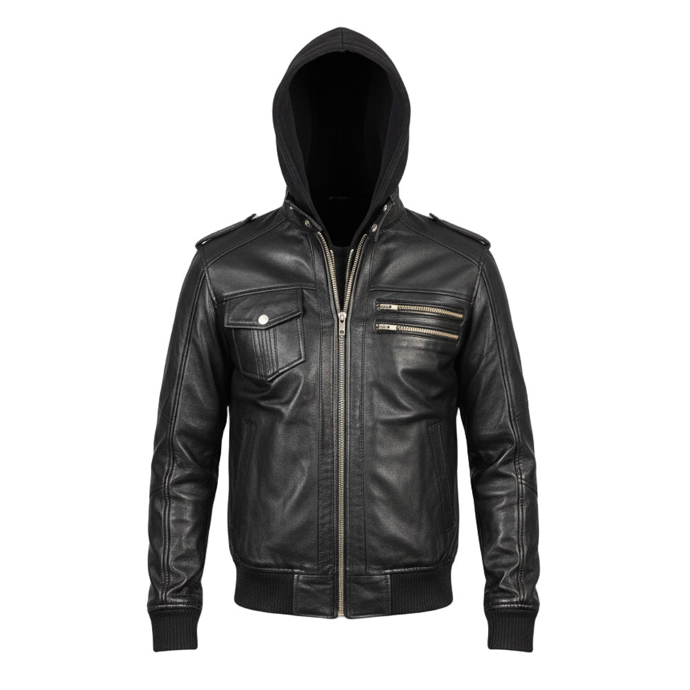 Hooded Leather Jackets, Genuine Leather Jacket | Get Now Limited