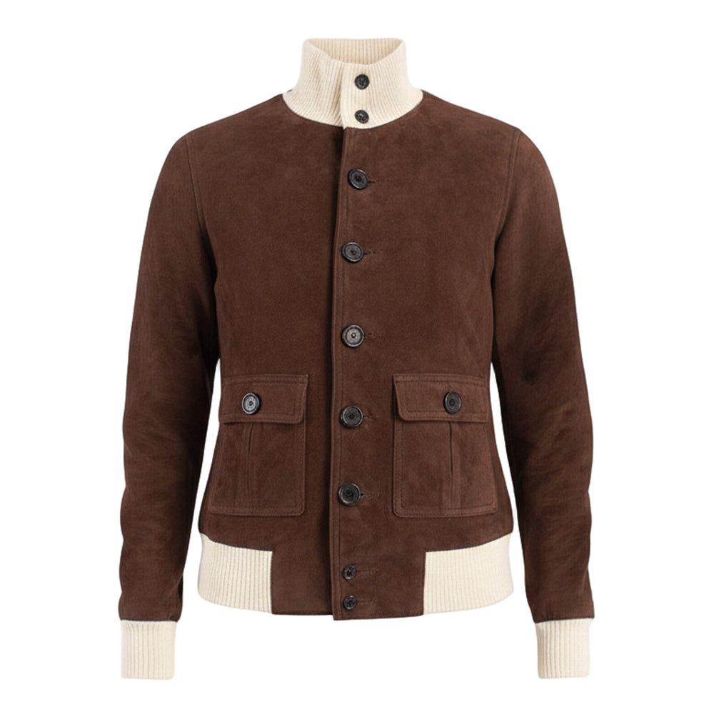 جاكيت جلدي بني للنساء