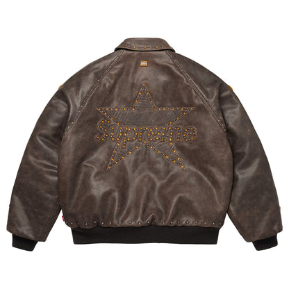 Brown Distressed Leather Simon Jacket