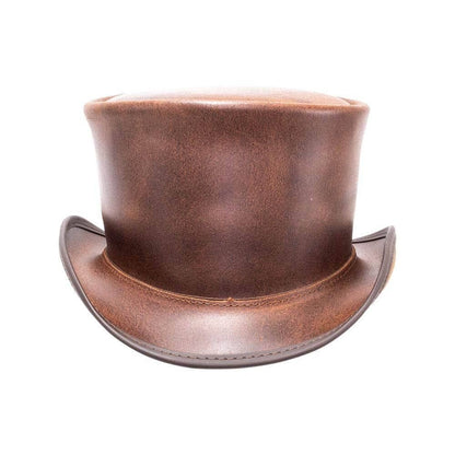 Brown Shinny Leather Hat