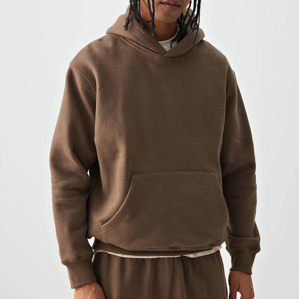 Brown Solid Hoodie - CoreFlexInd