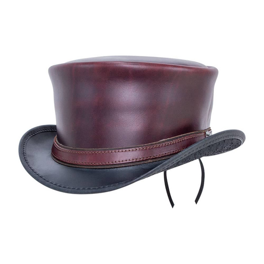 Brown Womens Leather Top Hat