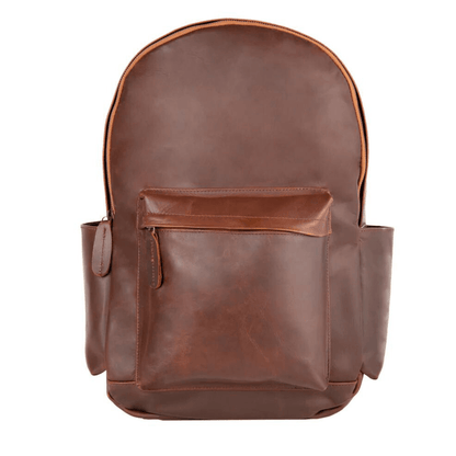 Classic Brown Leather Backpack - CoreFlexInd