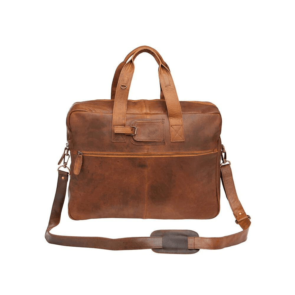 Classic Brown Leather Bag Holdall - CoreFlexInd