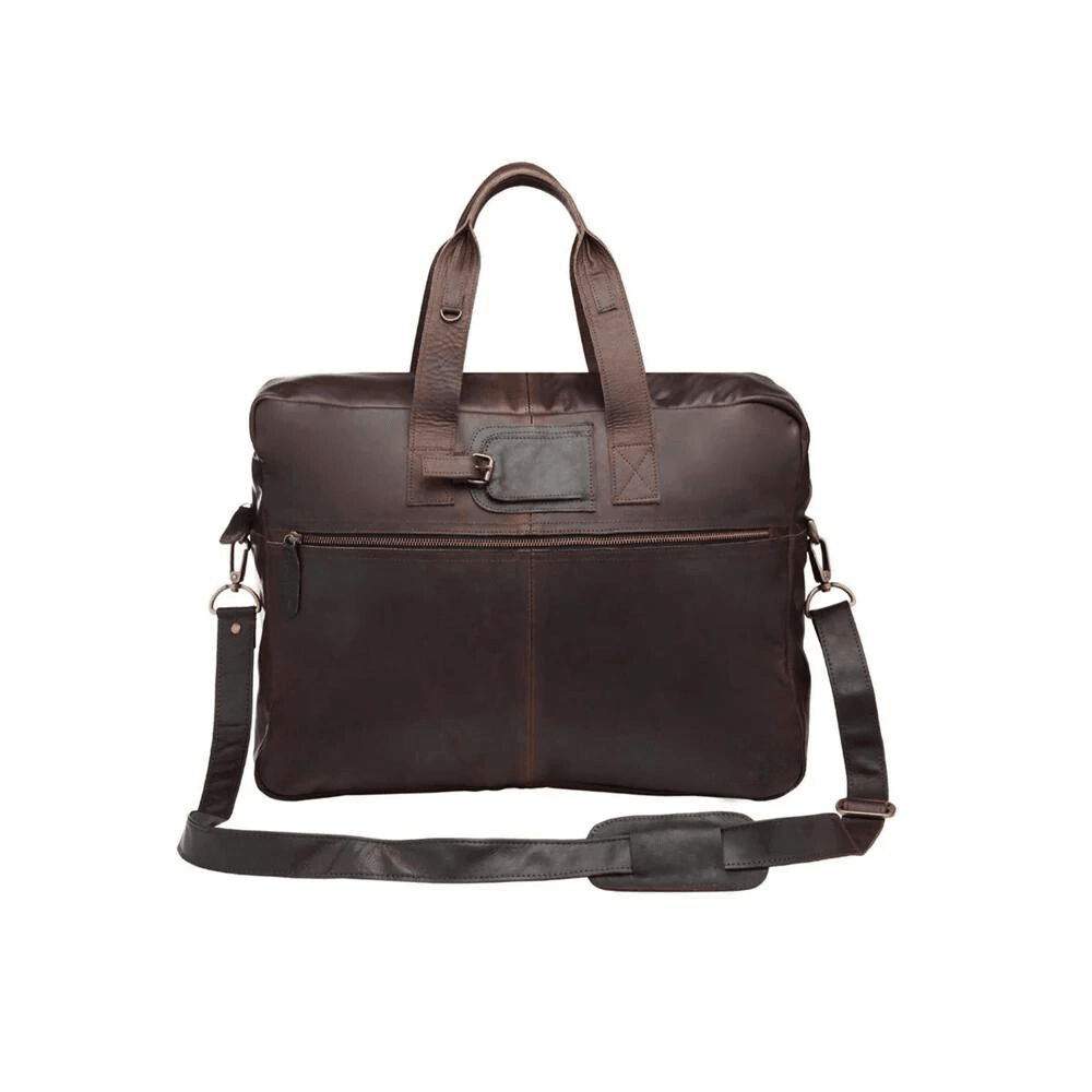 Classic Dark Brown Leather Bag Holdall - CoreFlexInd