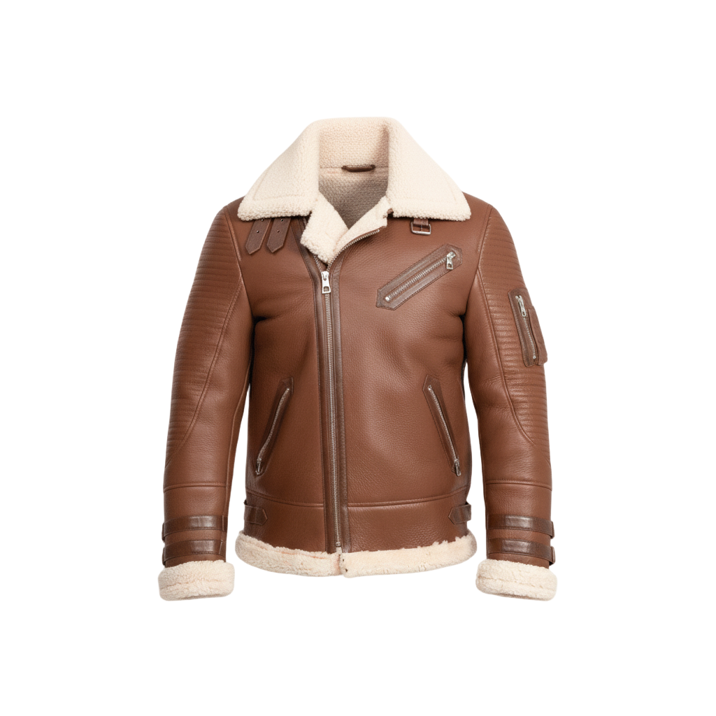 Classy_Brown_Leather_Shearling_Aviator_Jacket-Coreflexind