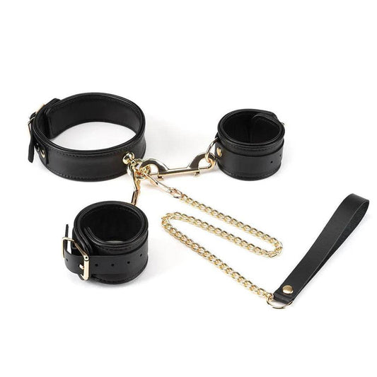 Collar With Leash Hand Cuffs set