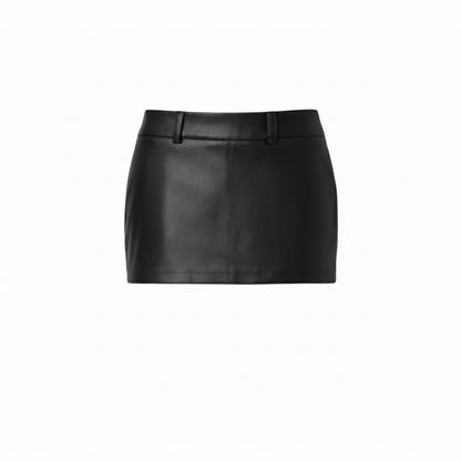 Black leather skirt on a white background