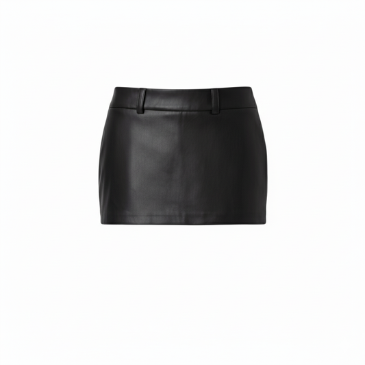 Black leather skirt on a white background