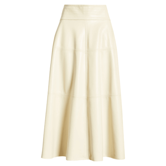 Cream Leather Skirt - CoreFlexInd