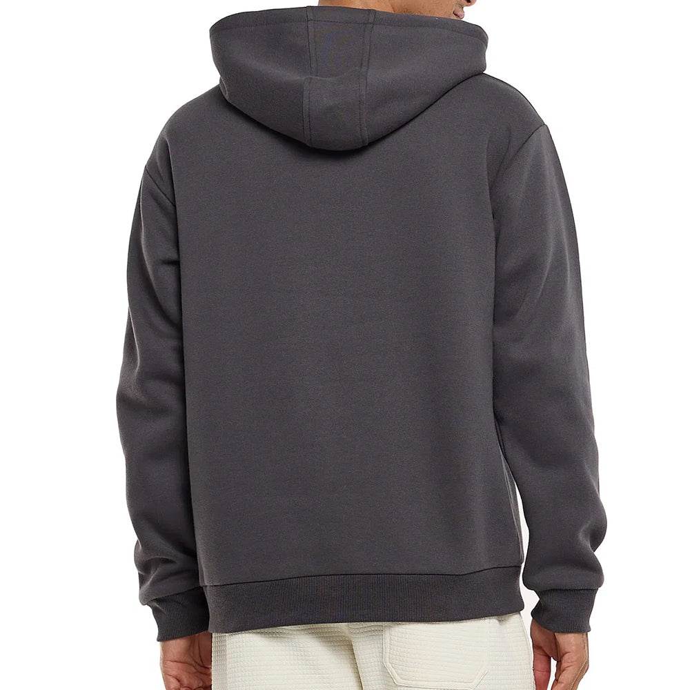 Dark Grey Print Detail Hoodie - CoreFlexInd