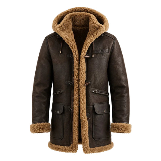 Dark Brown Long Lammy Leather Jacket