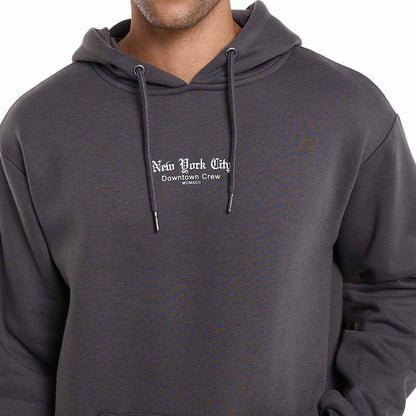 Dark Grey Print Detail Hoodie - CoreFlexInd