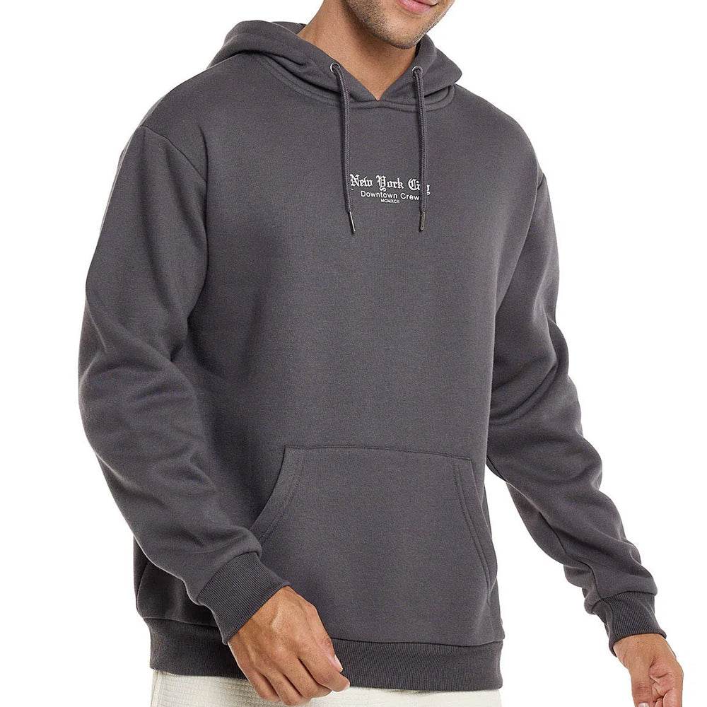 Dark Grey Print Detail Hoodie - CoreFlexInd