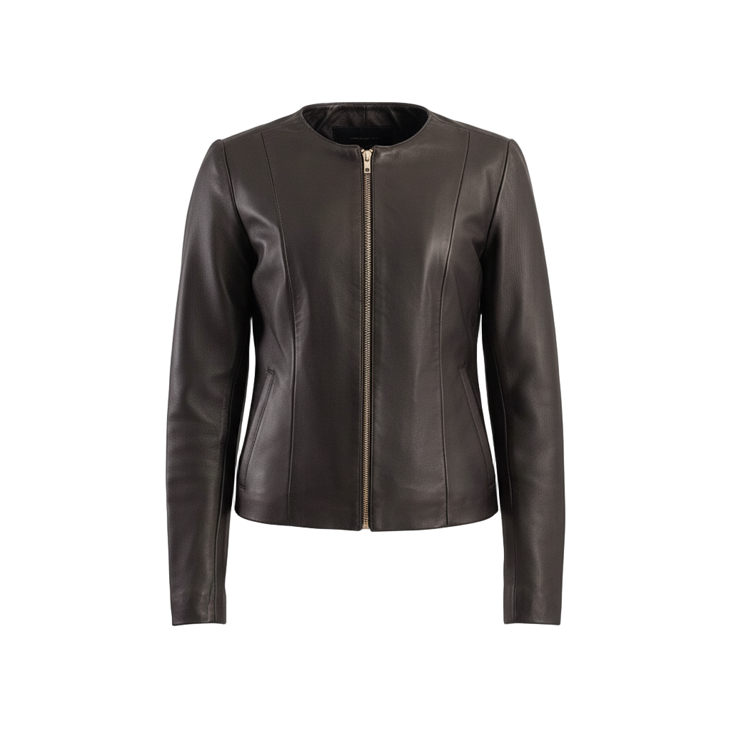 Elixir_Brown_Collarless_Leather_Jacket-Coreflexind