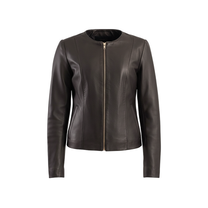 Elixir_Brown_Collarless_Leather_Jacket-Coreflexind