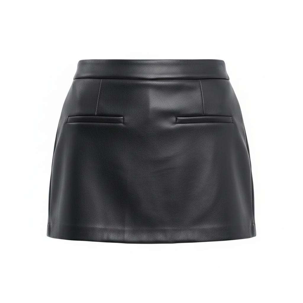 Black leather skirt on a white background