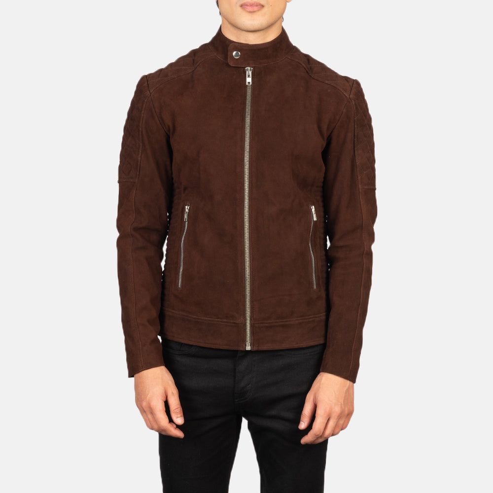 Fernando Quilted Brown Biker Jacket