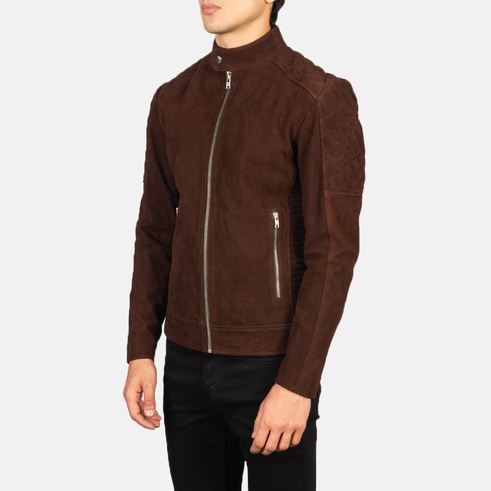 Fernando Quilted Brown Biker Jacket