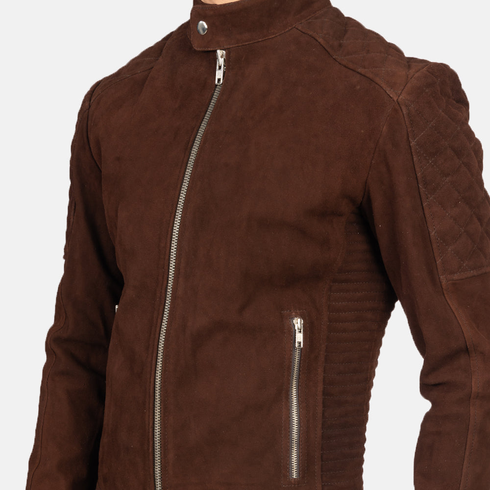 Fernando Quilted Brown Biker Jacket