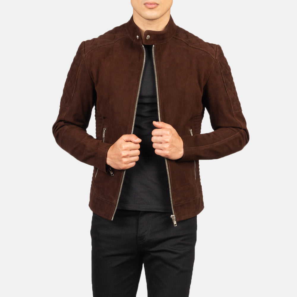 Fernando Quilted Brown Biker Jacket