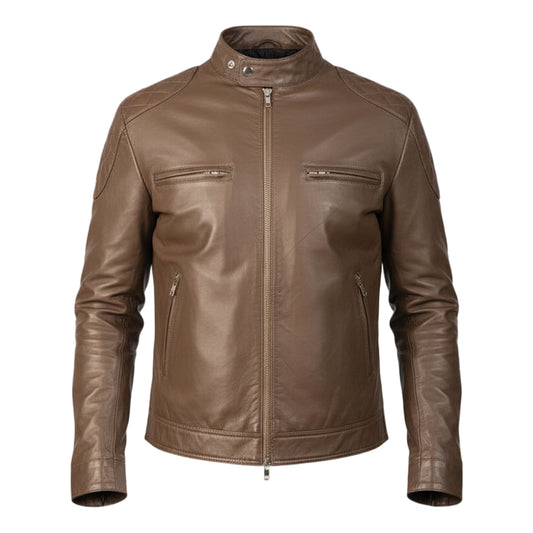 Gatsby Mokka Lieder Bikerjacke