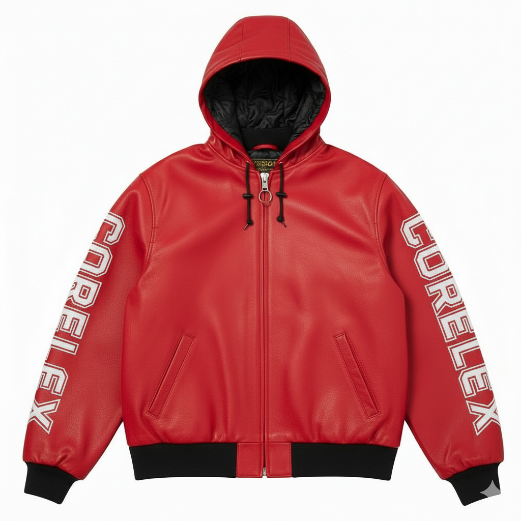 Aarbechtsjacke mat Kapuzenleder