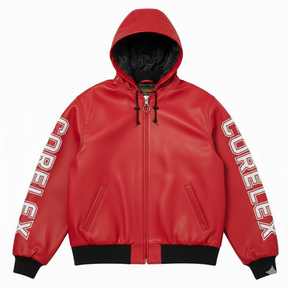 Aarbechtsjacke mat Kapuzenleder