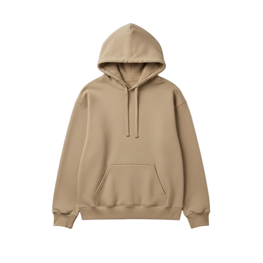 Women Beige Pullover Hoodie