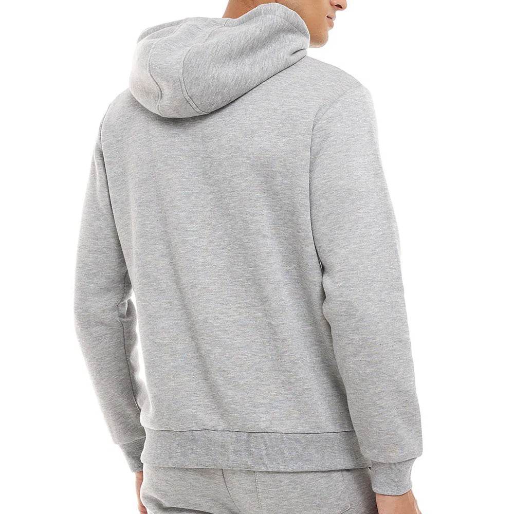 Grey Melange Printed Hoodie - CoreFlexInd