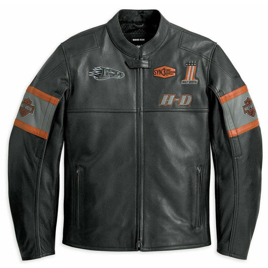 HD motorkářská bunda z pravé kůže