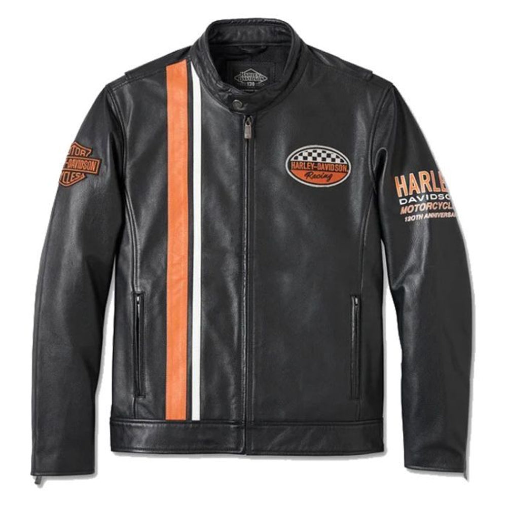 HD Herreskinnjakke 120-årsjubileum Svart