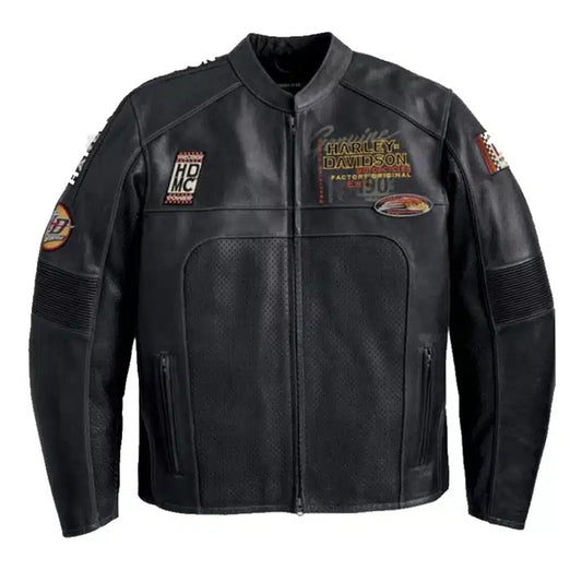 Pánská perforovaná kožená bunda HD Regulator