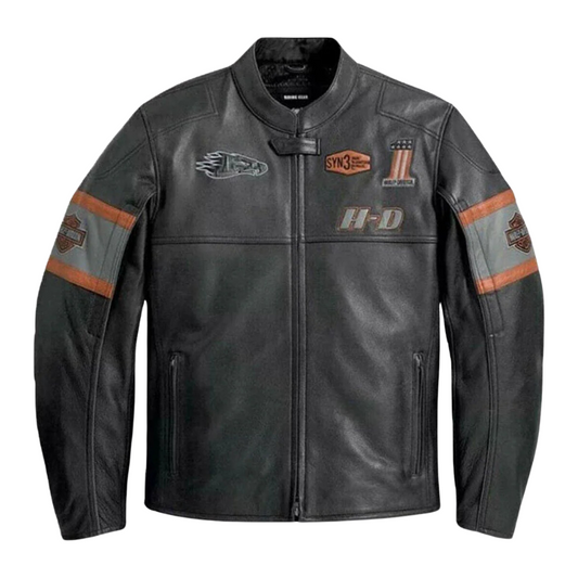 H-D Biker Genuine Leather Jacket-1