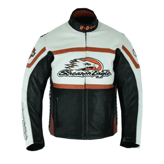 H-D Men's Black Motorcycle Biker Leather Jacket - CoreFlexInd