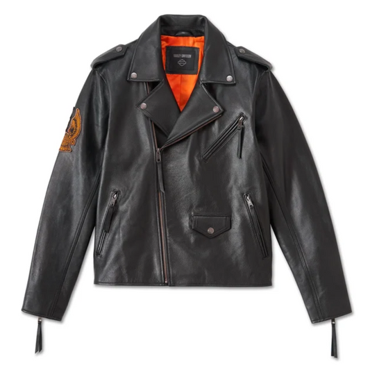 H-D Men's Burning Eagle Leather Jacket-1