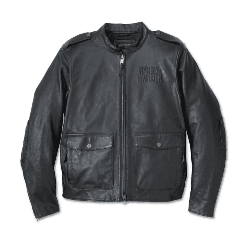 H-D Men's Layering System Captains Leather Jacket Black