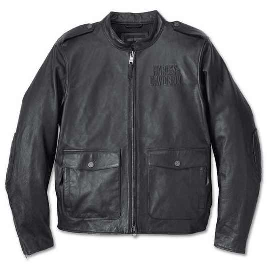 H-D Men's Layering System Captains Leather Jacket Black - CoreFlexInd