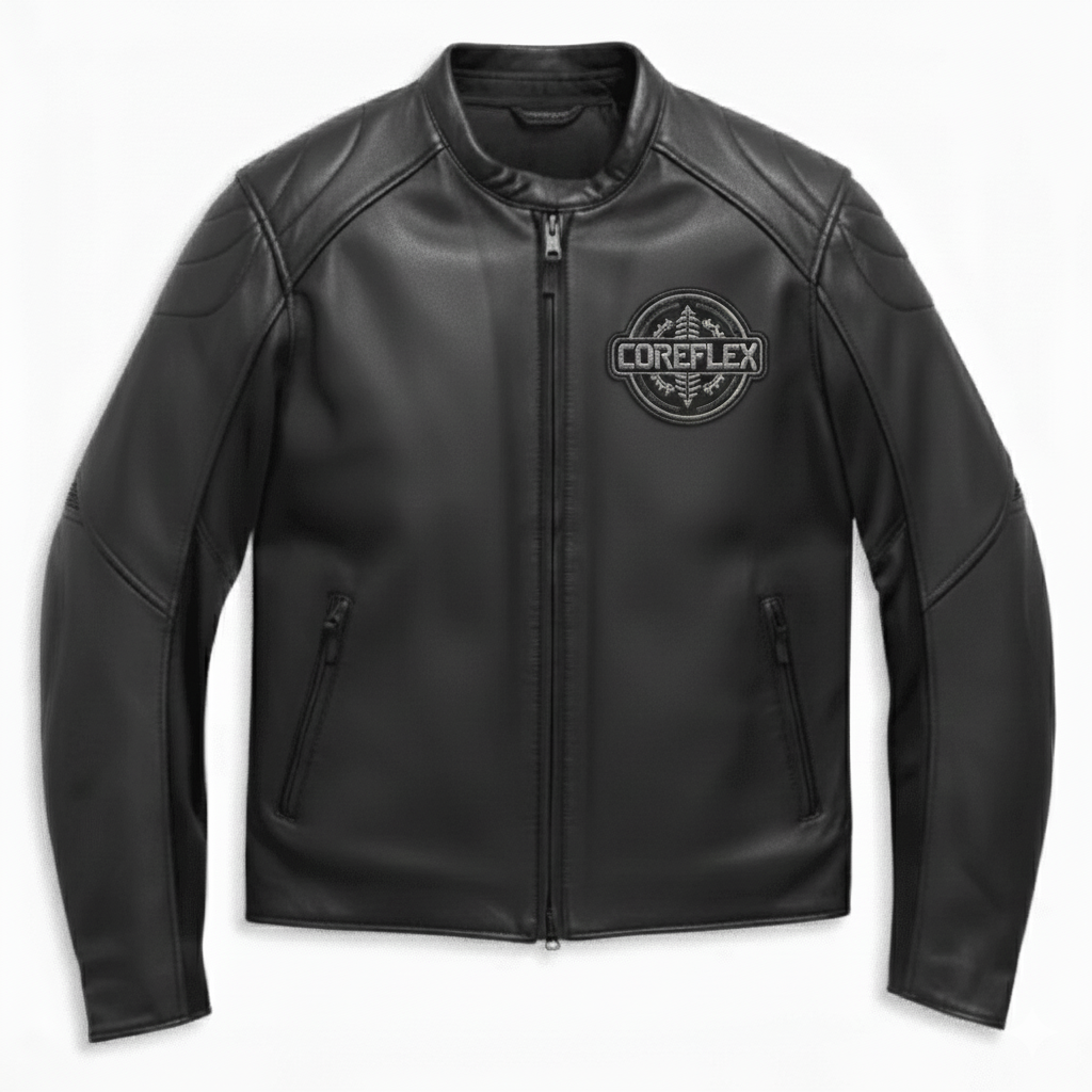 H-D Men's Leather Jacket Brawler Black and orange - CoreFlexInd